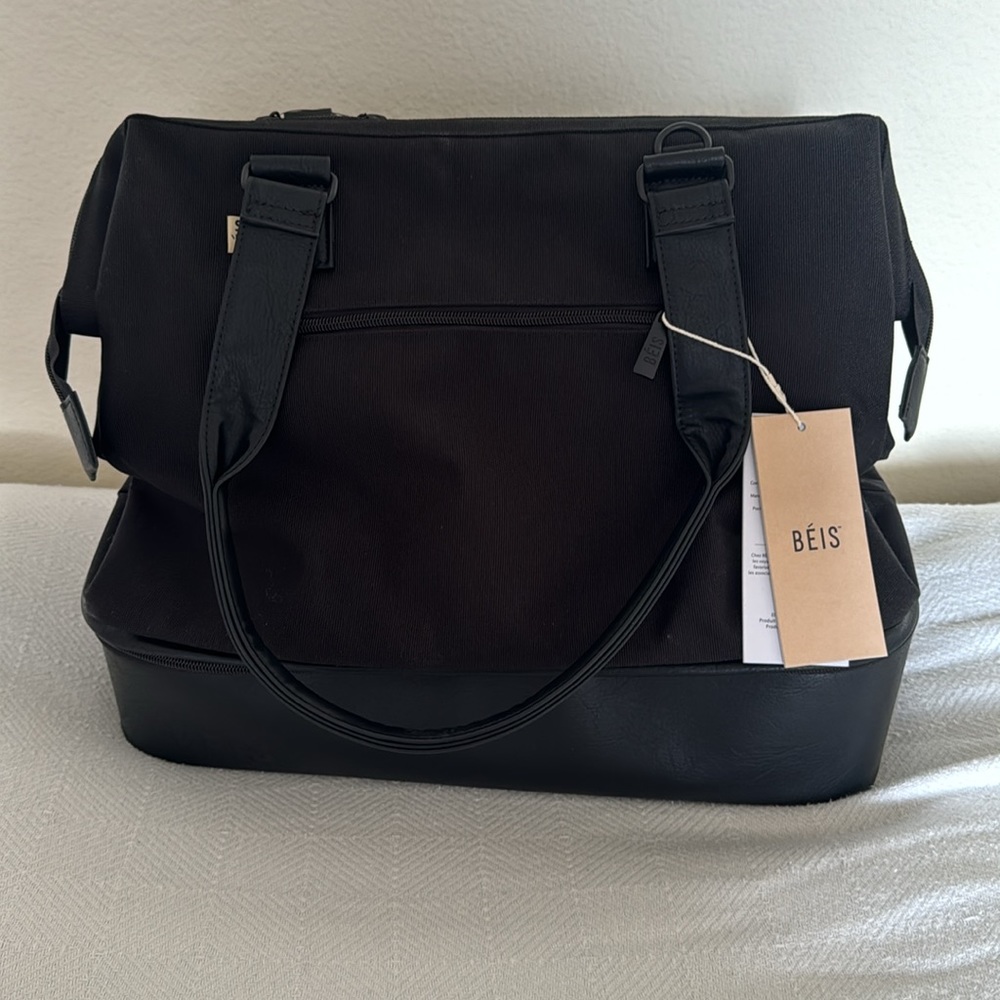Beis Convertible Mini Weekender Black